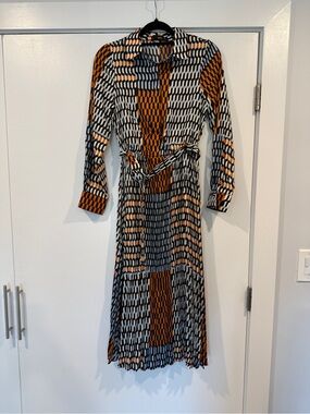 MANGO pleated shirt dress with belt